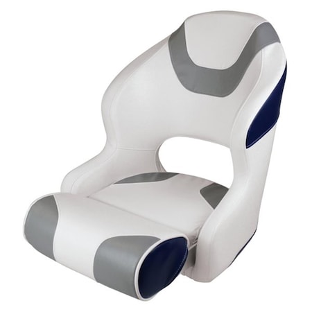 Wise Wise 3315-1773 Baja Bucket Seat with Flip Up Bolster - Brite White; Marble Grey & Midnight Navy 3315-1773